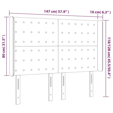 vidaXL Κεφαλάρι Κρεβατιού LED Καπουτσίνο 147x16x118/128 εκ 1 τεμ.