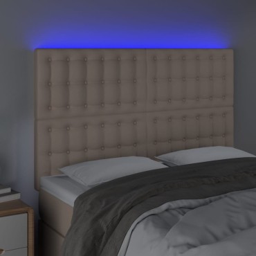vidaXL Κεφαλάρι Κρεβατιού LED Καπουτσίνο 144x5x118/128 εκ 1 τεμ.