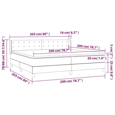 vidaXL Κρεβάτι Boxspring με Στρώμα Σκούρο Πράσινο 200x200εκ. Βελούδινο