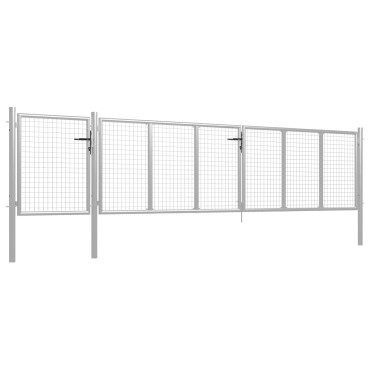 vidaXL Πόρτα Περίφραξης Κήπου Ασημί 500 x 75 εκ. Ατσάλινη