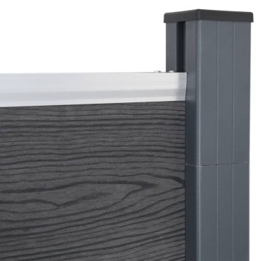 vidaXL Σετ Πάνελ Περίφραξης Γκρι 526x186cm από WPC