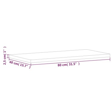 vidaXL Επιφάνεια Τραπεζιού Ορθογώνια 80x40x2,5cm Μασίφ Ξύλο Οξιάς 1 τεμ.