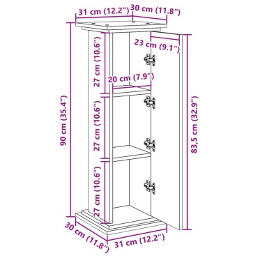 vidaXL Βάση Οθόνης με Αποθ. Μαύρο 31x30x90 εκ. Επεξεργασμένο Ξύλο