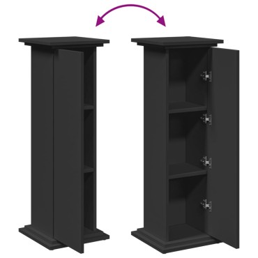 vidaXL Βάση Οθόνης με Αποθ. Μαύρο 31x30x90 εκ. Επεξεργασμένο Ξύλο