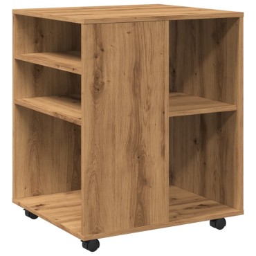 vidaXL Ντουλάπι Τροχήλατο Αρτισιανή Δρυς 60x53x72cm Επεξεργ. Ξύλο 1 τεμ.
