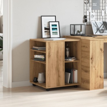 vidaXL Ντουλάπι Τροχήλατο Αρτισιανή Δρυς 60x53x72cm Επεξεργ. Ξύλο 1 τεμ.