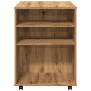 vidaXL Ντουλάπι Τροχήλατο Αρτισιανή Δρυς 60x53x72cm Επεξεργ. Ξύλο 1 τεμ.