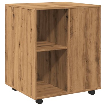 vidaXL Ντουλάπι Τροχήλατο Αρτισιανή Δρυς 60x53x72cm Επεξεργ. Ξύλο 1 τεμ.