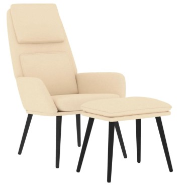 vidaXL Πολυθρόνα Relax Κρεμ Υφασμάτινη με Σκαμπό 70x77x98cm 1 τεμ.