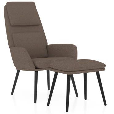 vidaXL Πολυθρόνα Relax Taupe Υφασμάτινη με Σκαμπό 70x77x98cm 1 τεμ.
