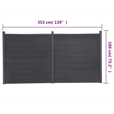vidaXL Σετ Πάνελ Περίφραξης Καφέ 353x186cm από WPC
