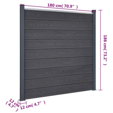 vidaXL Σετ Πάνελ Περίφραξης Καφέ 353x186cm από WPC