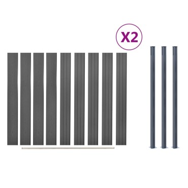 vidaXL Σετ Πάνελ Περίφραξης Καφέ 353x186cm από WPC