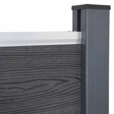 vidaXL Σετ Πάνελ Περίφραξης Γκρι 699x186cm από WPC