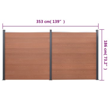 vidaXL Σετ Πάνελ Περίφραξης Καφέ 353x186cm από WPC
