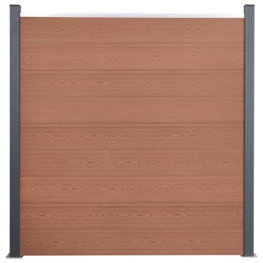 vidaXL Σετ Πάνελ Περίφραξης Καφέ 699x186cm από WPC