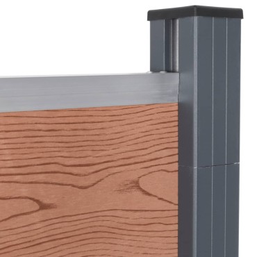 vidaXL Σετ Πάνελ Περίφραξης Καφέ 699x186cm από WPC