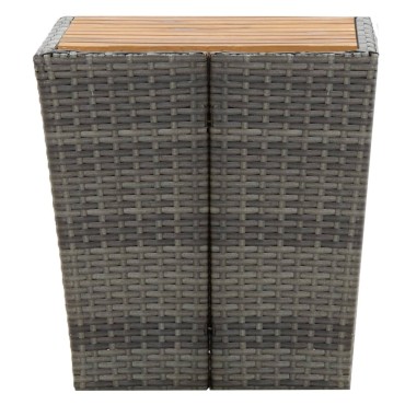 vidaXL Τραπέζι Βοηθητικό Γκρι 41,5x41,5x43cm Συνθ.Ρατάν/Ξύλο Ακακίας 1 τεμ.
