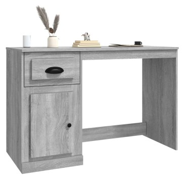 vidaXL Γραφείο με Συρτάρι Γκρι Sonoma 115x50x75cm Επεξεργασμένο Ξύλο 1 τεμ.