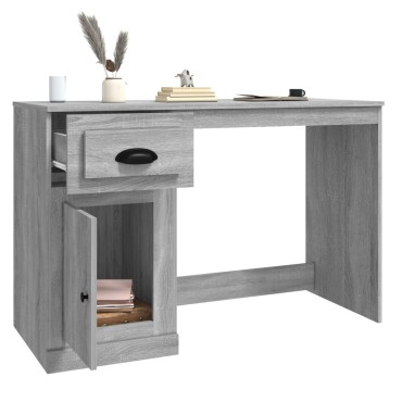 vidaXL Γραφείο με Συρτάρι Γκρι Sonoma 115x50x75cm Επεξεργασμένο Ξύλο 1 τεμ.