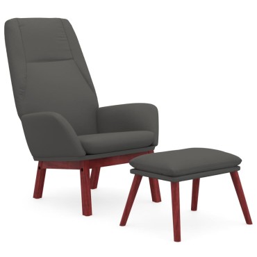 vidaXL Πολυθρόνα Relax Σκούρο Γκρι Υφασμάτινη με Υποπόδιο 70x77x94cm 1 τεμ.