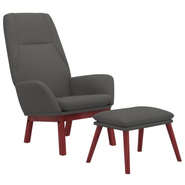 vidaXL Πολυθρόνα Relax Σκούρο Γκρι Υφασμάτινη με Υποπόδιο 70x77x94cm 1 τεμ.