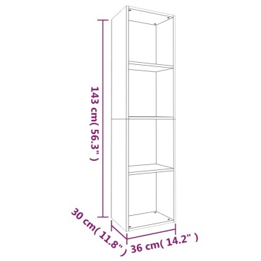 vidaXL Βιβλιοθήκη/Έπιπλο Τηλεόρασης Καφέ Δρυς 36x30x143cm Επεξ. Ξύλο 1 τεμ.