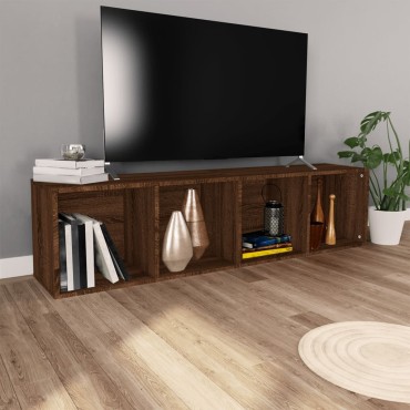 vidaXL Βιβλιοθήκη/Έπιπλο Τηλεόρασης Καφέ Δρυς 36x30x143cm Επεξ. Ξύλο 1 τεμ.