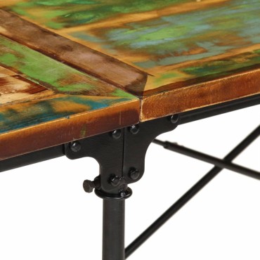 vidaXL Τραπεζαρία 220x90x77cm από Μασίφ Ανακυκλωμένο Ξύλο 1 τεμ.