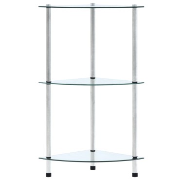 vidaXL Ράφι Διαφανές 3 Επιπέδων 30x30x67cm από Ψημένο Γυαλί 1 τεμ.