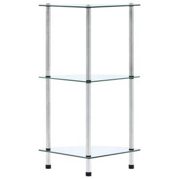 vidaXL Ράφι Διαφανές 3 Επιπέδων 30x30x67cm από Ψημένο Γυαλί 1 τεμ.