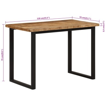 vidaXL Τραπεζαρία 110x55x75cm από Μασίφ Ξύλο Μάνγκο 1 τεμ.