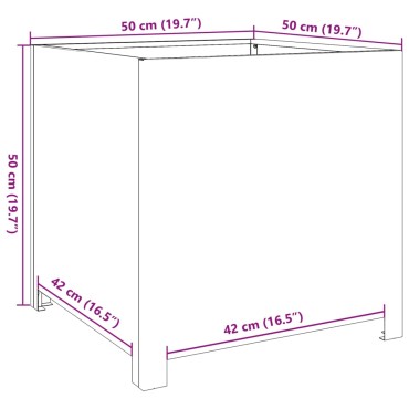 vidaXL Ζαρντινιέρα Κήπου 50x50x50 εκ. από Γαλβανισμένο Χάλυβα