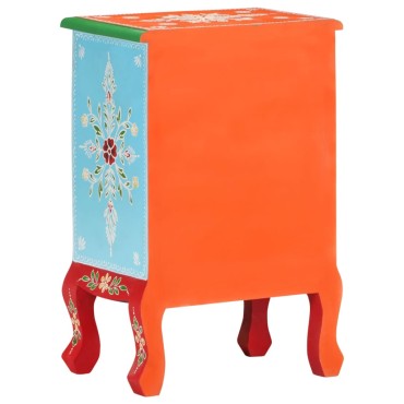 vidaXL Κομοδίνο με Χειροπ. Λεπτομέρειες 40x30x60cm Μασίφ Ξύλο Μάνγκο 1 τεμ.