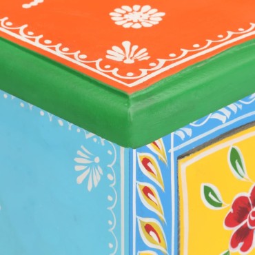 vidaXL Κομοδίνο με Χειροπ. Λεπτομέρειες 40x30x60cm Μασίφ Ξύλο Μάνγκο 1 τεμ.