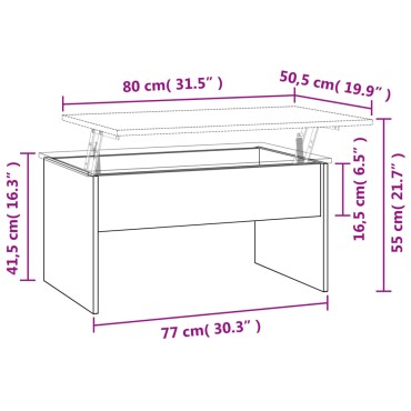 vidaXL Τραπεζάκι Σαλονιού Λευκό 80x50,5x41,5cm Επεξεργ. Ξύλο 1 τεμ.