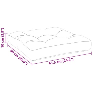 vidaXL Μαξιλάρι Παλέτας Γκρι Καρό Υφασμάτινο 61,5x60x10cm