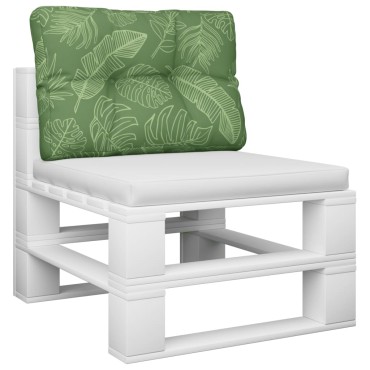 vidaXL Μαξιλάρι Παλέτας με Σχέδιο Φύλλων 50x40x12cm Υφασμάτινο