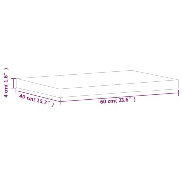 vidaXL Πάγκος Μπάνιου 60x40x4 εκ. από Μασίφ Ξύλο Οξιάς