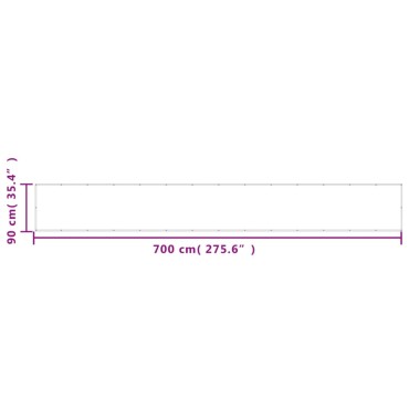vidaXL Διαχωριστικό Βεράντας Καφέ 90x700εκ 100% Πολ. Ύφασμα Oxford