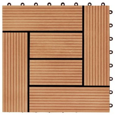 vidaXL Πλακάκια Deck 22 τεμ. Χρώμα Teak 30 x 30 εκ. 2 μ² από WPC