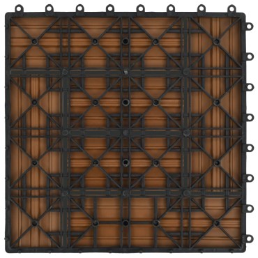 vidaXL Πλακάκια Deck 22 τεμ. Χρώμα Teak 30 x 30 εκ. 2 μ² από WPC