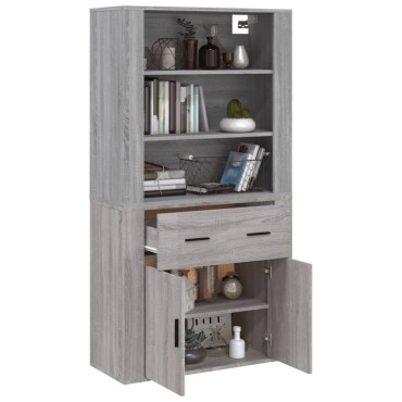 vidaXL Ντουλάπι Γκρι Sonoma από Επεξεργασμένο Ξύλο 80x33x70cm 1 τεμ.