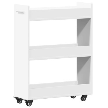 vidaXL Έπιπλο με Ρόδες Λευκό 60x22x79cm από Επεξεργασμένο Ξύλο 1 τεμ.