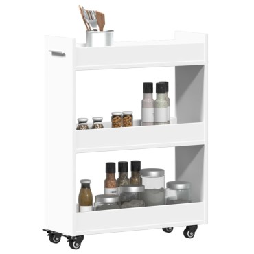 vidaXL Έπιπλο με Ρόδες Λευκό 60x22x79cm από Επεξεργασμένο Ξύλο 1 τεμ.