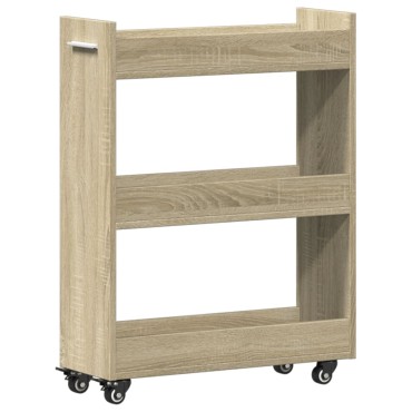 vidaXL Έπιπλο με Ρόδες Sonoma Δρυς 60x22x79cm από Επεξεργασμένο Ξύλο 1 τεμ.