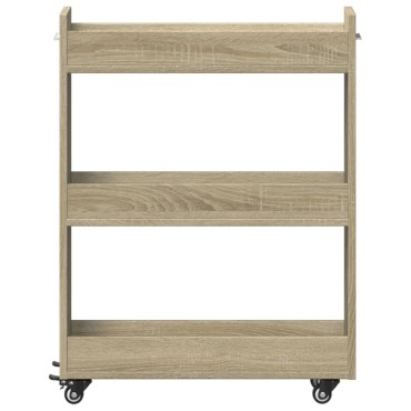 vidaXL Έπιπλο με Ρόδες Sonoma Δρυς 60x22x79cm από Επεξεργασμένο Ξύλο 1 τεμ.