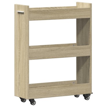 vidaXL Έπιπλο με Ρόδες Sonoma Δρυς 60x22x79cm από Επεξεργασμένο Ξύλο 1 τεμ.