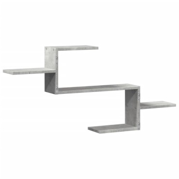 vidaXL Ράφι Τοίχου Γκρι Σκυροδέματος 104x15x49cm από Επεξ. Ξύλο 1 τεμ.