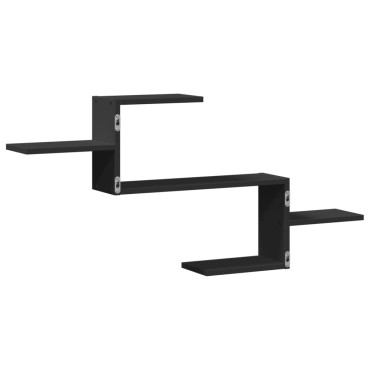 vidaXL Ράφι Τοίχου Μαύρη 104x15x49cm από Επεξεργασμένο Ξύλο 1 τεμ.